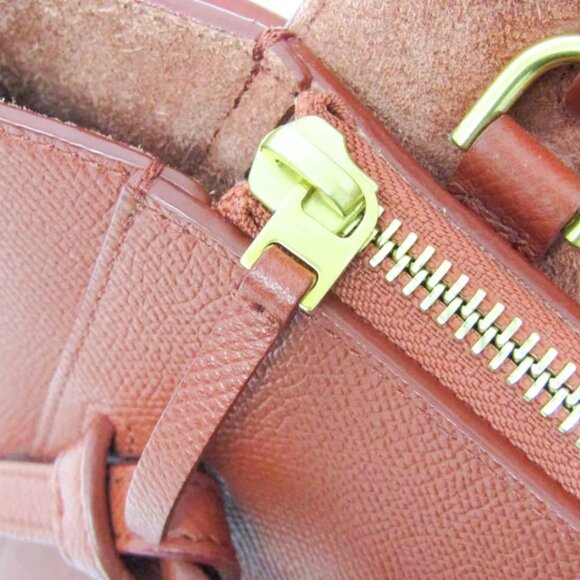 Celine Belt Bag Nano Women's Leather Handbag,Shoulder Bag Red Brown 950-021725 - Picture 11 of 16